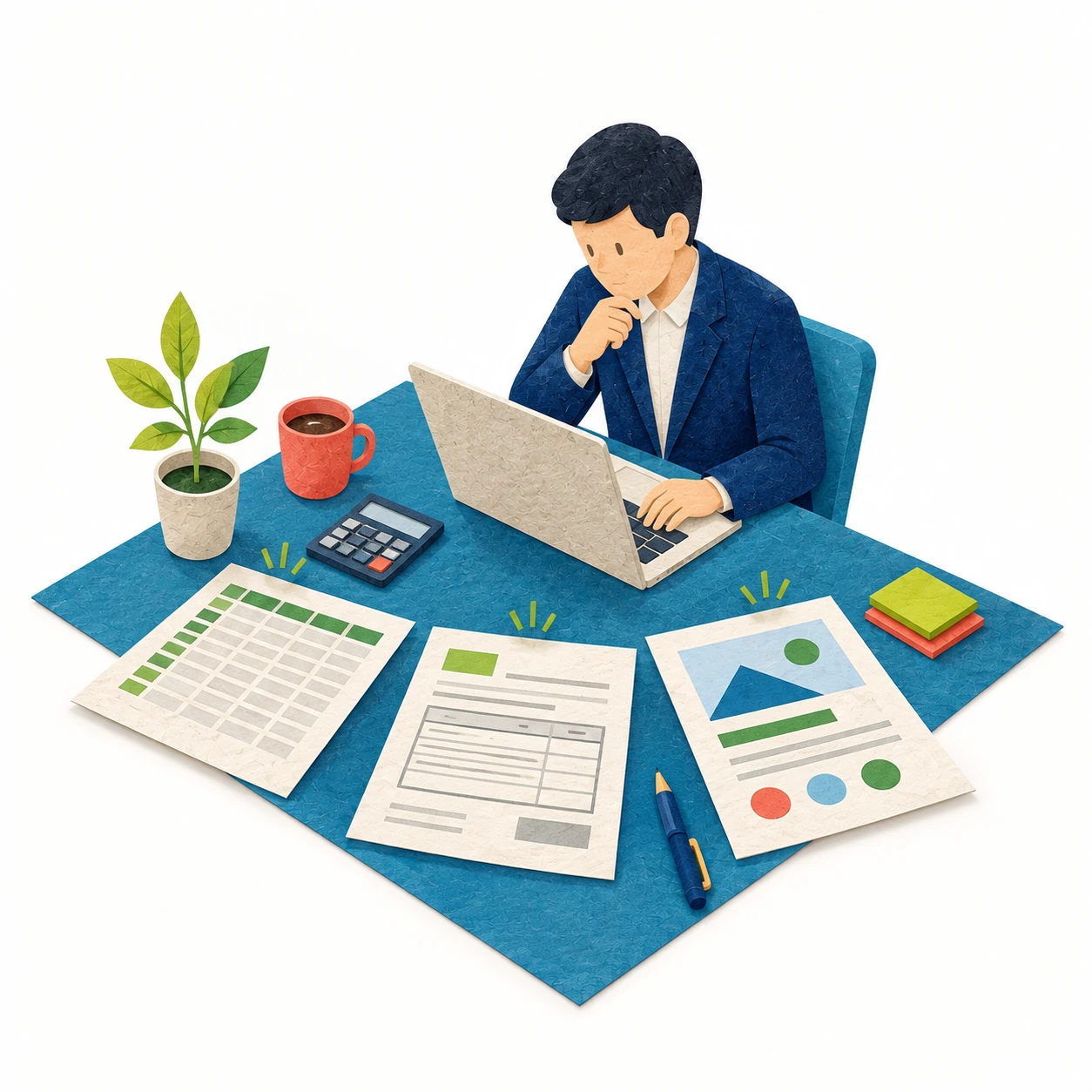 AIで表計算・見積書・チラシのたたき台を作る紙素材風イラスト